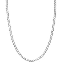 Olas d'Oro - 14K White Gold 4.95mm Curb Chain Necklace with Lobster Lock - 24'' Length