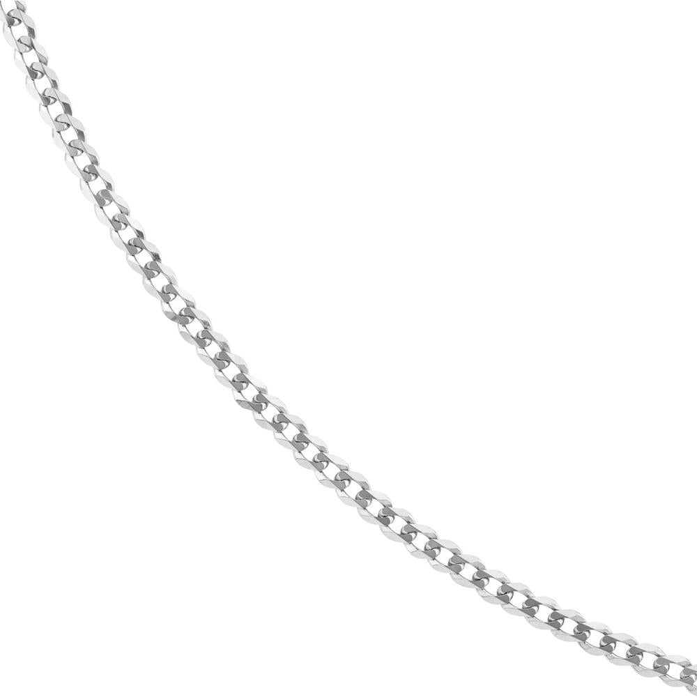 Olas d'Oro - 14K White Gold 4.95mm Curb Chain Necklace with Lobster Lock - 24'' Length