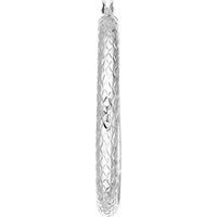 Olas d'Oro - 14K White Gold 40mm Diamond-Cut Hoop Earrings - 4.30g