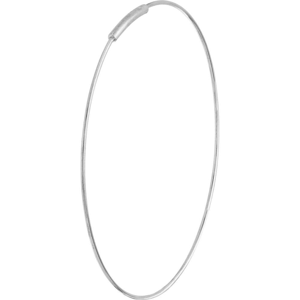 Olas d'Oro - 14K White Gold 40mm Endless Wire Hoop Earrings - Lightweight and Polished