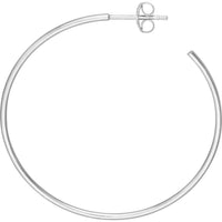 Olas d'Oro - 14K White Gold 40mm Hoop Earrings with Post & Nut Closure - 2.48g Total Weight
