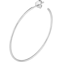 Olas d'Oro - 14K White Gold 40mm Hoop Earrings with Post & Nut Closure - 2.48g Total Weight