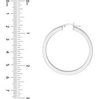 Olas d'Oro - 14K White Gold 40mm Square Tube Hoop Earrings - 4.00g Total Weight