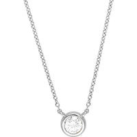 Olas d'Oro - 14K White Gold 4mm Diamond Bezel Necklace - 0.25 Carat Total Diamond Weight