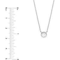 Olas d'Oro - 14K White Gold 4mm Diamond Bezel Necklace - 0.25 Carat Total Diamond Weight