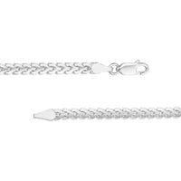 Olas d'Oro - 14K White Gold 4mm Flat Bombe Franco Chain Bracelet - 8.50'' Length, Lobster Clasp, 11.98g