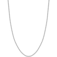 Olas d'Oro - 14K White Gold 4mm Light Rope Chain Necklace with Lobster Lock - 22'' Length
