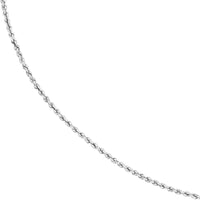Olas d'Oro - 14K White Gold 4mm Light Rope Chain Necklace with Lobster Lock - 22'' Length