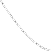 Olas d'Oro - 14K White Gold 4mm Paper Clip Chain Necklace with Lobster Clasp - 30 Inches