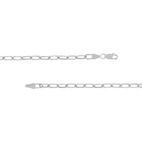 Olas d'Oro - 14K White Gold 4mm Paper Clip Chain Necklace with Lobster Clasp - 30 Inches