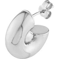 Olas d'Oro - 14K White Gold 4mm Polished Open Hoop Earrings - 2.35g Total Weight