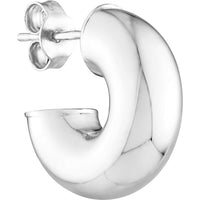 Olas d'Oro - 14K White Gold 4mm Polished Open Hoop Earrings - 2.35g Total Weight