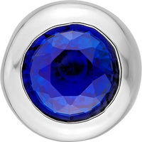 Olas d'Oro - 14K White Gold 4mm Round Blue Sapphire Stud Earrings - 0.66 Carat Total Carat Weight