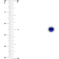 Olas d'Oro - 14K White Gold 4mm Round Blue Sapphire Stud Earrings - 0.66 Carat Total Carat Weight
