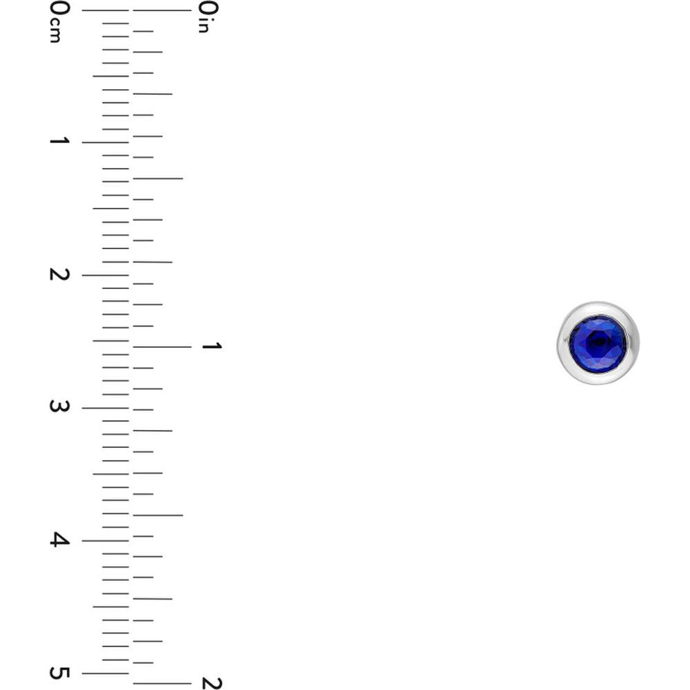 Olas d'Oro - 14K White Gold 4mm Round Blue Sapphire Stud Earrings - 0.66 Carat Total Carat Weight