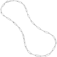 Olas d'Oro - 14K White Gold 5.10mm Paper Clip Chain Necklace - 24" Length