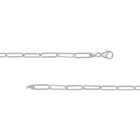 Olas d'Oro - 14K White Gold 5.10mm Paper Clip Chain Necklace - 24" Length