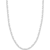 Olas d'Oro - 14K White Gold 5.6mm Mariner Chain Necklace with Lobster Lock - 22.3g