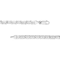 Olas d'Oro - 14K White Gold 5.6mm Mariner Chain Necklace with Lobster Lock - 22.3g