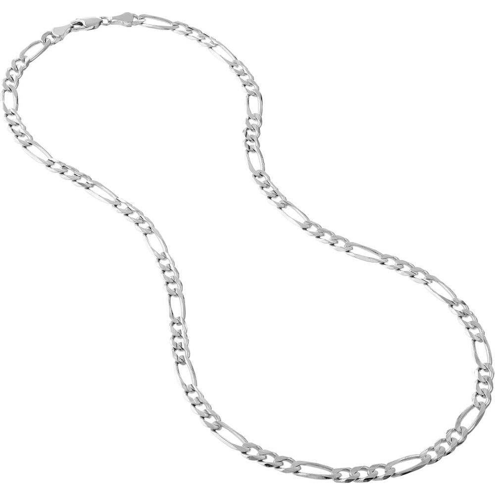 Olas d'Oro - 14K White Gold 5.8mm Concave Figaro Necklace - 20 Inches - 26.57g
