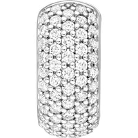 Olas d'Oro - 14K White Gold 5-Row Diamond Pave Huggie Earrings - 0.54 Carat Total Diamond Weight