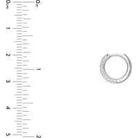 Olas d'Oro - 14K White Gold 5-Row Diamond Pave Huggie Earrings - 0.54 Carat Total Diamond Weight