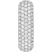 Olas d'Oro - 14K White Gold 5 Row Pave Diamond Paper Clip Earrings - 1.55 Carat Total Diamond Weight