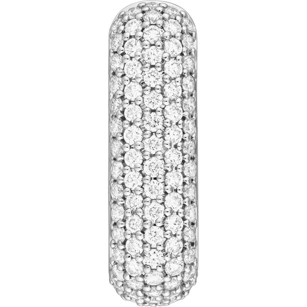 Olas d'Oro - 14K White Gold 5 Row Pave Diamond Paper Clip Earrings - 1.55 Carat Total Diamond Weight