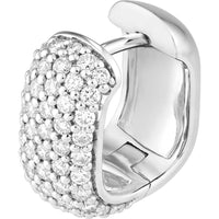 Olas d'Oro - 14K White Gold 5-Row Pave Diamond Paper Clip Huggies - 0.88 Carat Total Diamond Weight