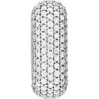 Olas d'Oro - 14K White Gold 5 Row Pave Diamond Paper Clip Huggies - 1.33 Carat Total Diamond Weight