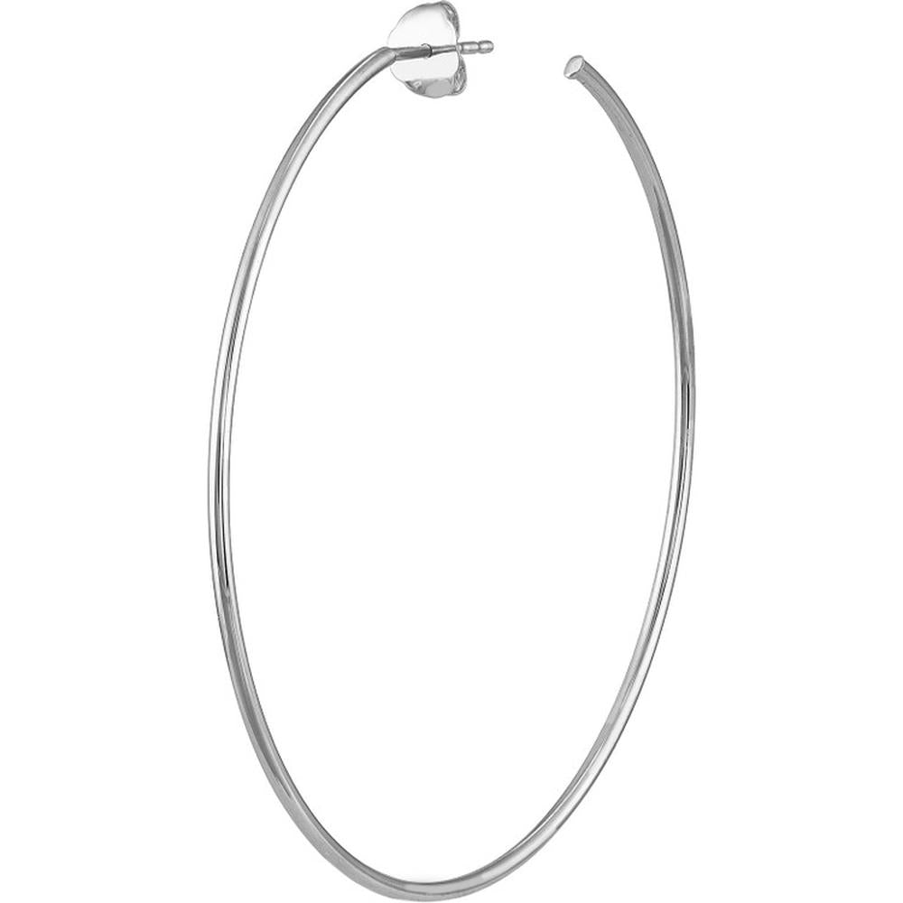 Olas d'Oro - 14K White Gold 50mm Large Hoop Earrings with Post & Nut Closure