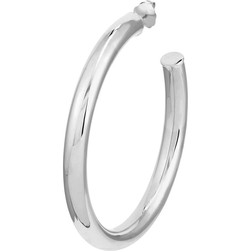 Olas d'Oro - 14K White Gold 50mm Tube Hoop Earrings 7.20 Grams Total Weight