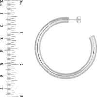 Olas d'Oro - 14K White Gold 50mm Tube Hoop Earrings 7.20 Grams Total Weight