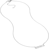 Olas d'Oro - 14K White Gold 5mm Block Font Nameplate Necklace Customizable Personal Jewelry