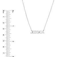 Olas d'Oro - 14K White Gold 5mm Block Font Nameplate Necklace Customizable Personal Jewelry