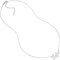 Olas d'Oro - 14K White Gold 5mm Brush Font Nameplate Necklace with Adjustable Chain - 2.40 Grams Total Weight