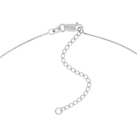Olas d'Oro - 14K White Gold 5mm Brush Font Nameplate Necklace with Adjustable Chain - 2.40 Grams Total Weight