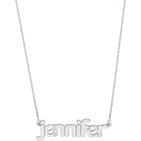 Olas d'Oro - 14K White Gold 5mm Bubble Font Nameplate Necklace - 2.10 Grams Total Weight