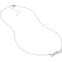 Olas d'Oro - 14K White Gold 5mm Bubble Font Nameplate Necklace - 2.10 Grams Total Weight