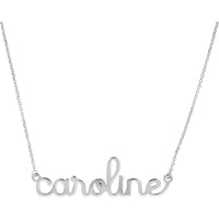 Olas d'Oro - 14K White Gold 5mm Doodle Nameplate Necklace - Customizable Playful Design