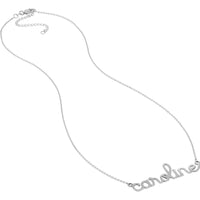 Olas d'Oro - 14K White Gold 5mm Doodle Nameplate Necklace - Customizable Playful Design