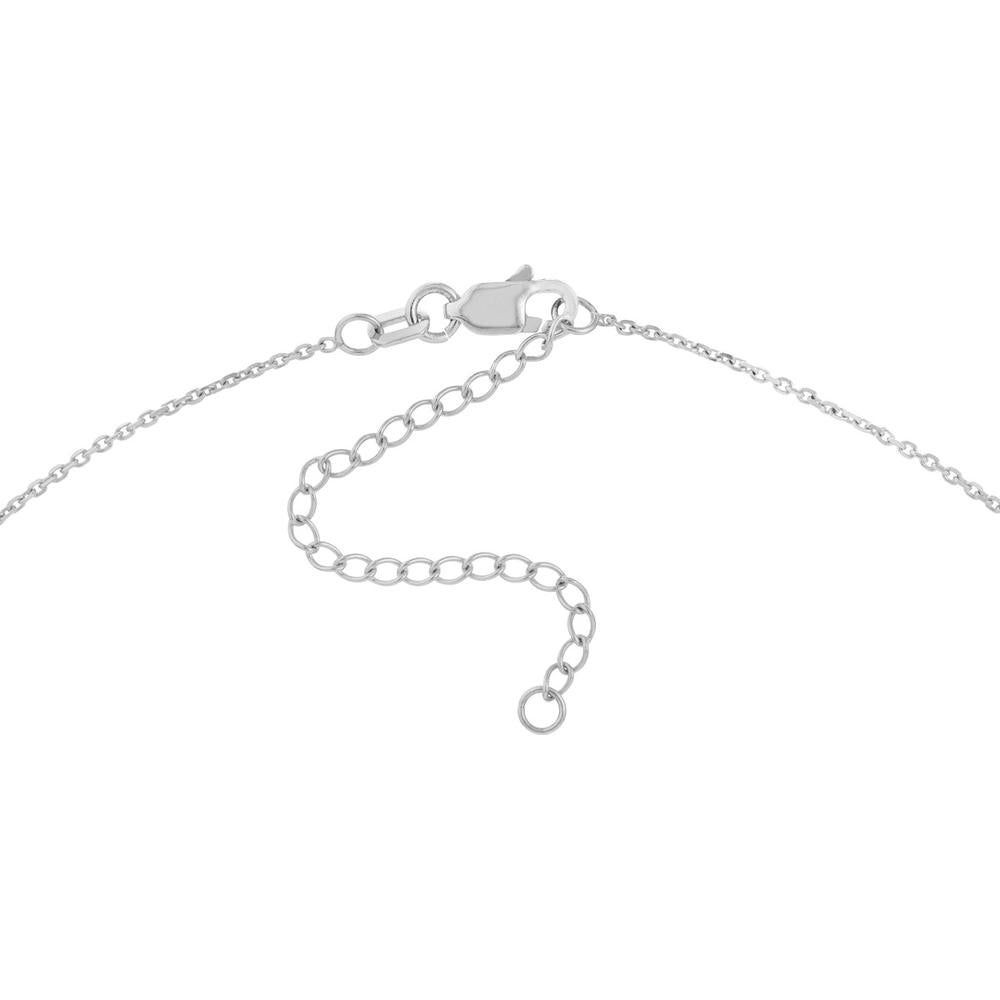 Olas d'Oro - 14K White Gold 5mm Doodle Nameplate Necklace - Customizable Playful Design