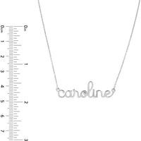 Olas d'Oro - 14K White Gold 5mm Doodle Nameplate Necklace - Customizable Playful Design