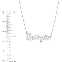 Olas d'Oro - 14K White Gold 5mm Script Font Nameplate Necklace - Customizable