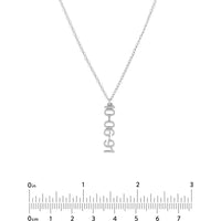Olas d'Oro - 14K White Gold 5mm Vertical Block Numeral Necklace Personalized Design in White Gold