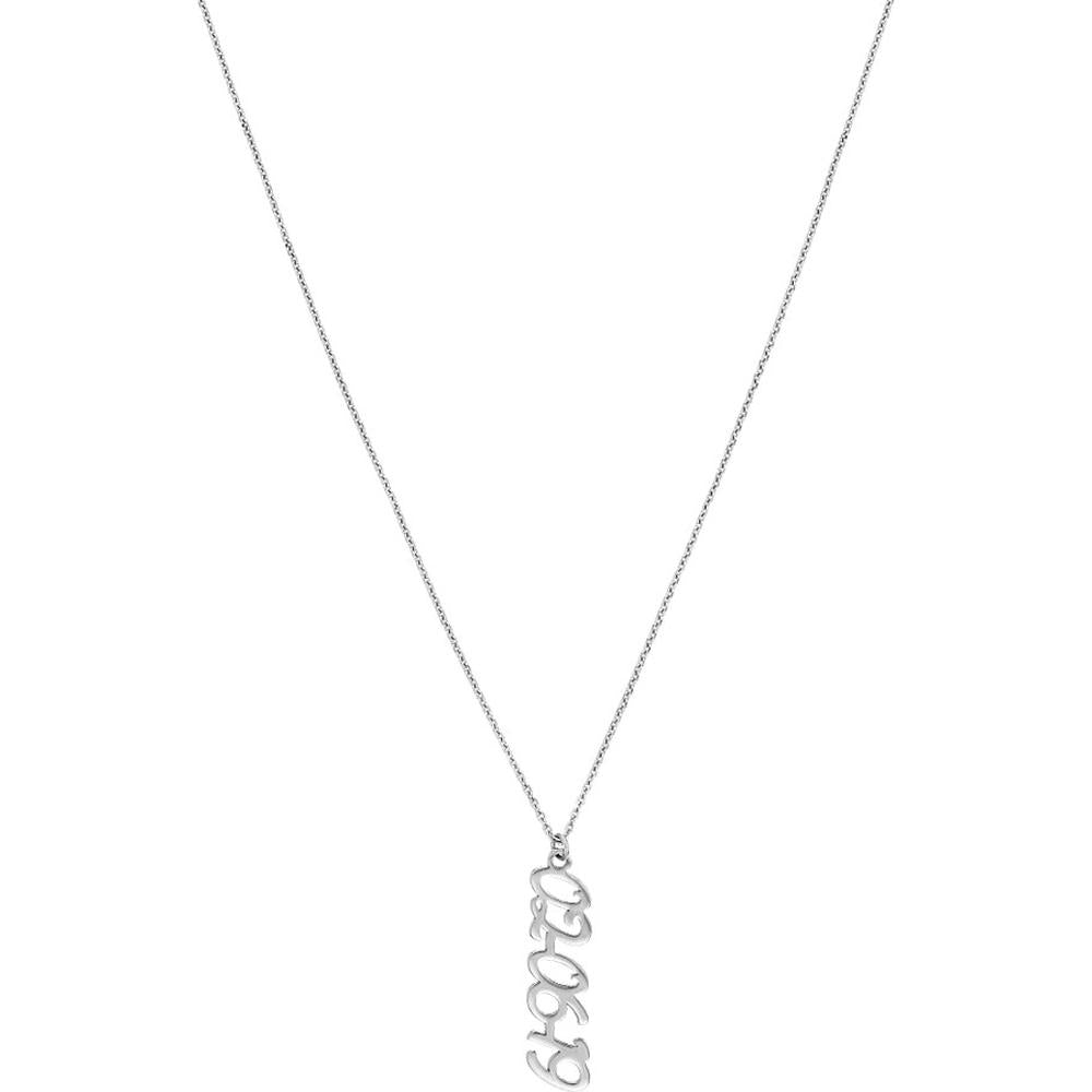 Olas d'Oro - 14K White Gold 5mm Vertical Script Numeral Necklace