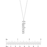 Olas d'Oro - 14K White Gold 5mm Vertical Typewriter Font Custom Pendant Necklace - Personalized Design