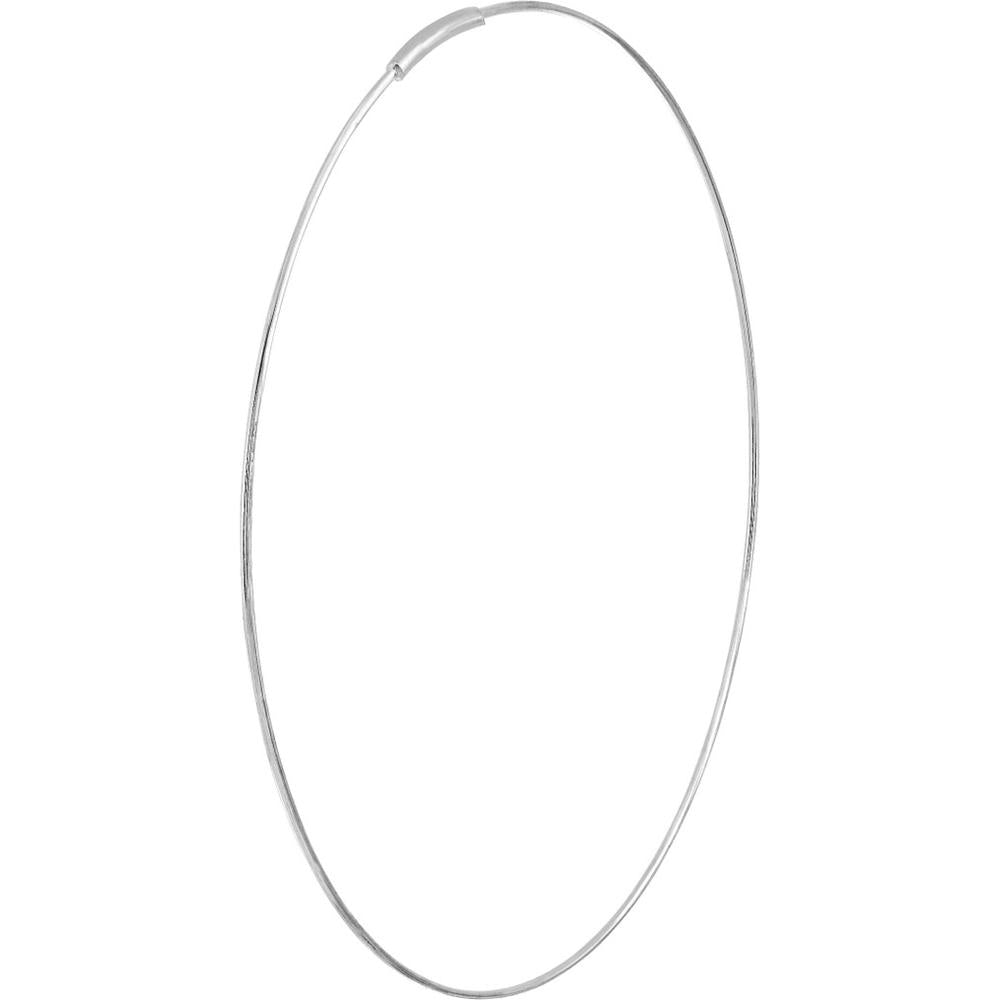 Olas d'Oro - 14K White Gold 60mm Endless Wire Hoop Earrings - 1.85 Grams Total Weight