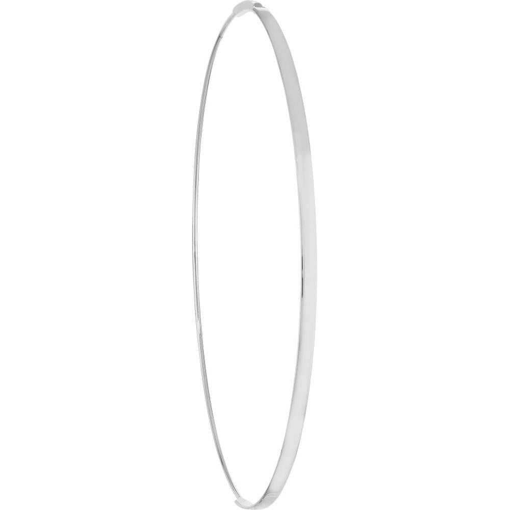 Olas d'Oro - 14K White Gold 60mm Flat Wire Endless Hoop Earrings