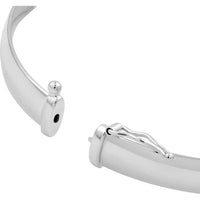 Olas d'Oro - 14K White Gold 6mm Flat Oval Tube Bangle - 5.40 Grams Weight